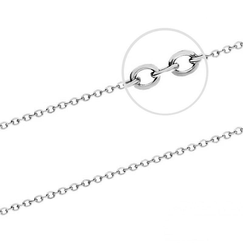 Łańcuszek rolo z białego złota Au 585 – 1 mm | Złoty łańcuch