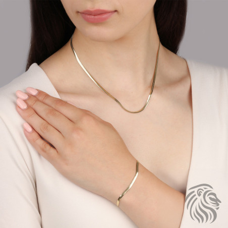Łańcuszek złoty płaska taśma 375 9 karat 2mm