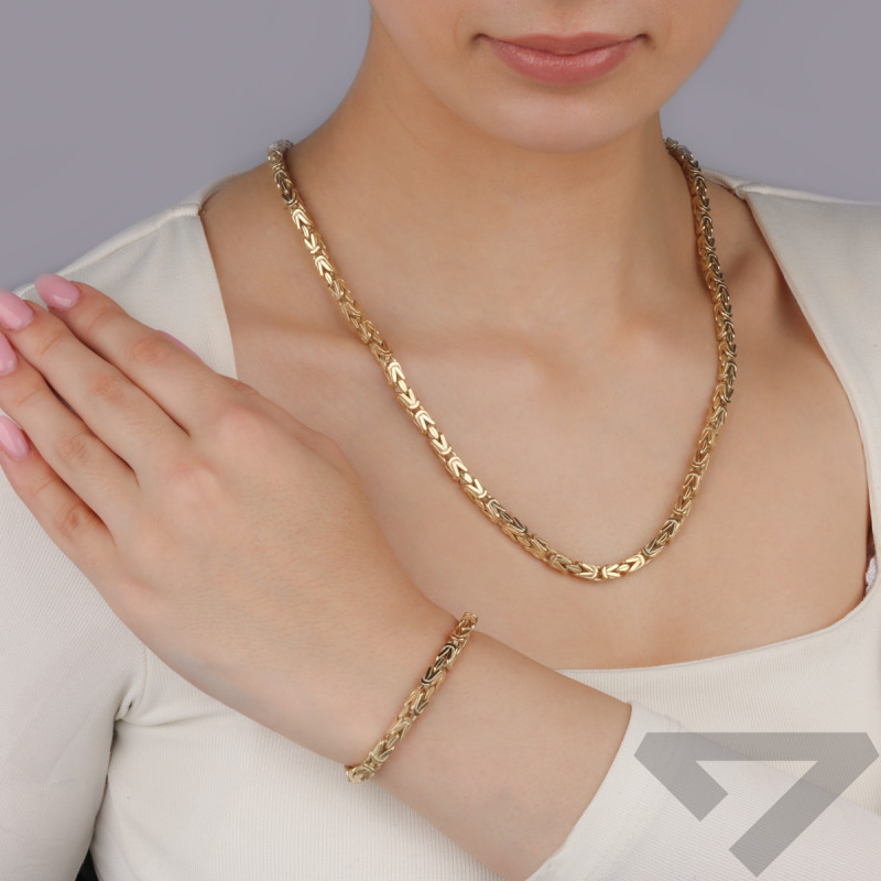 Ekskluzywny złoty łańcuszek królewski 585 14 karat 3mm